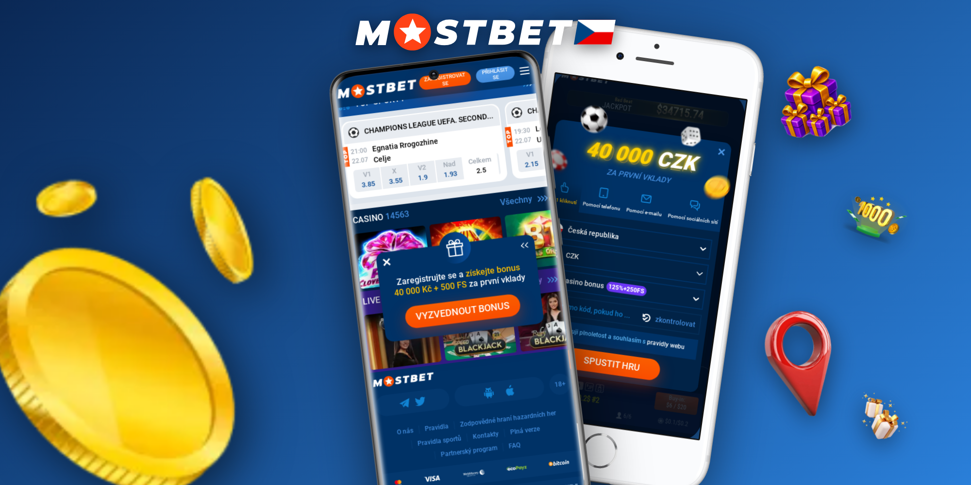 Mobilní aplikace Mostbet na chytrém telefonu