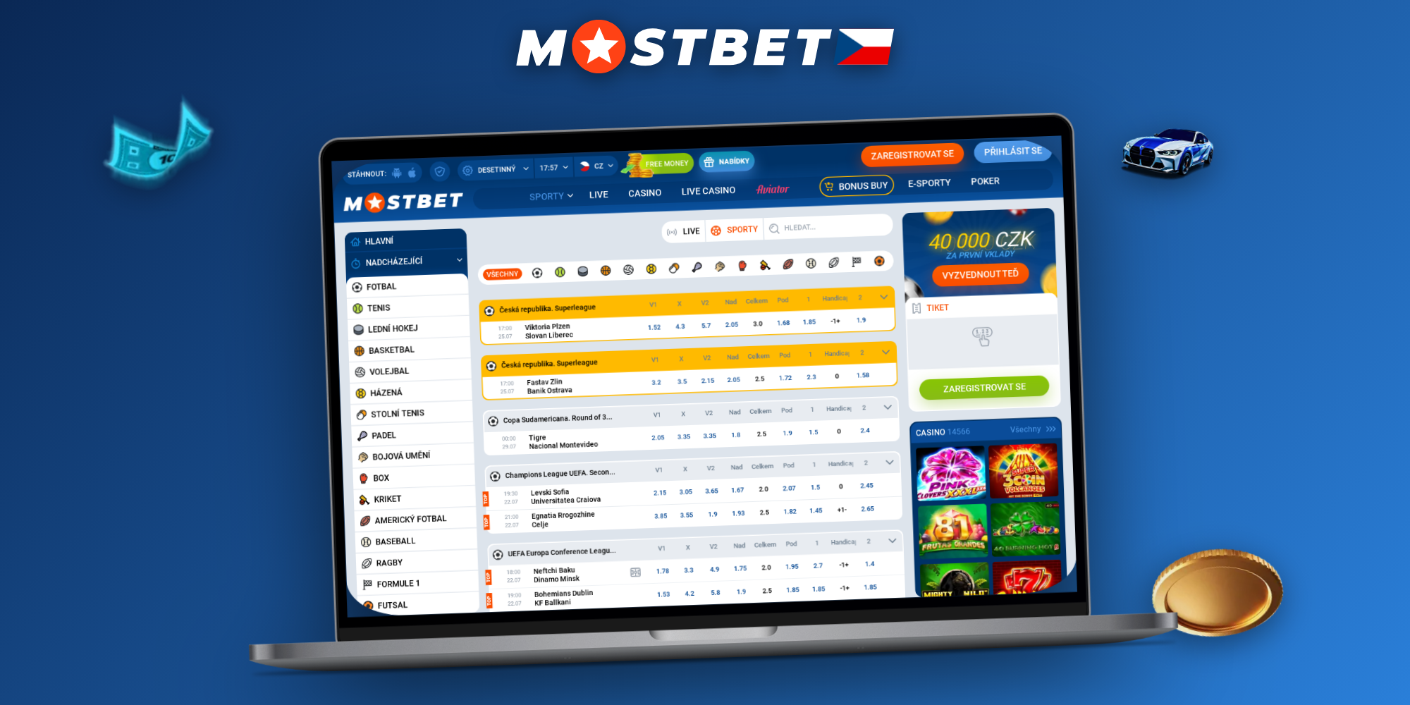 Registrační formulář Mostbet na počítači a mobilu