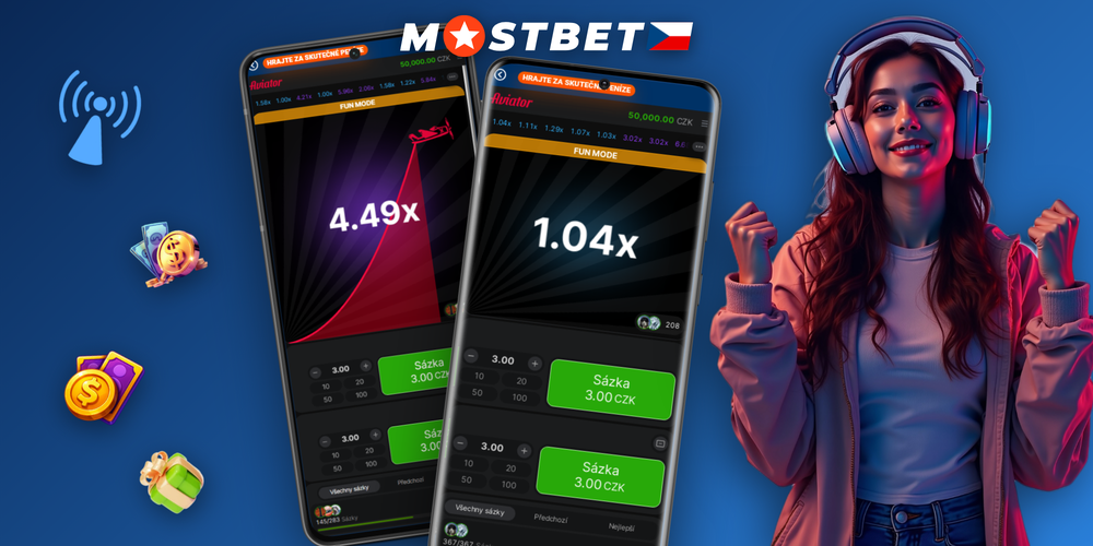 Mostbet mobilní aplikace – sportovní sázky, kasino a Aviator na třech obrazovkách