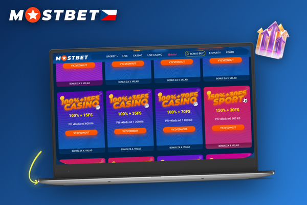 Mladý hráč zakládá účet Mostbet a uplatňuje bonus za registraci