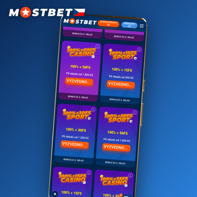 Uvítací balíček Mostbet: casino bonus 125 % až 25 000 CZK a 250 free spinů